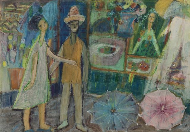 천경자 작 '시장'