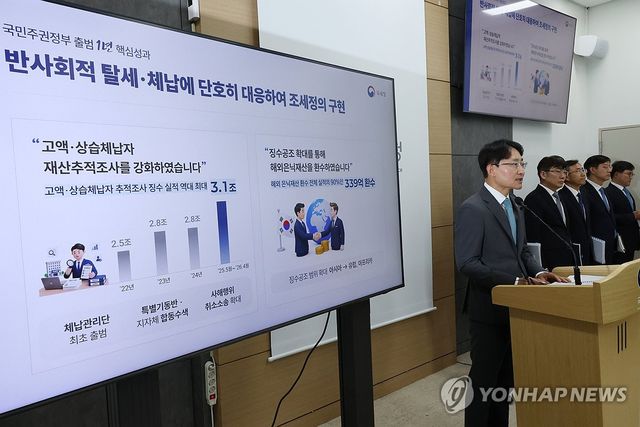 국민주권정부 출범 1년 성과 발표하는 임광현 국세청장