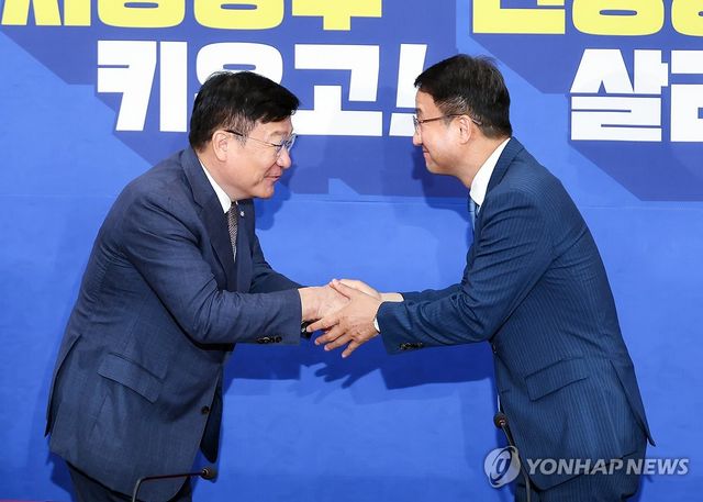 악수하는 여야 원내대표