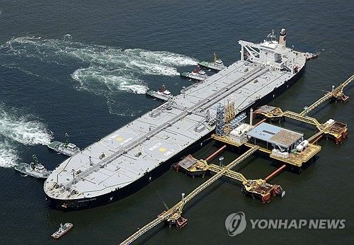 일본에 도착한 유조선
