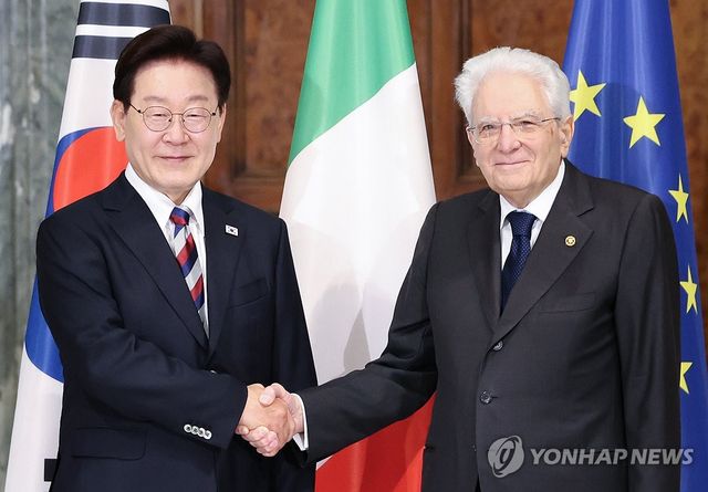 李대통령, 이탈리아 국빈방문 환영식·공동언론발표·정상회담