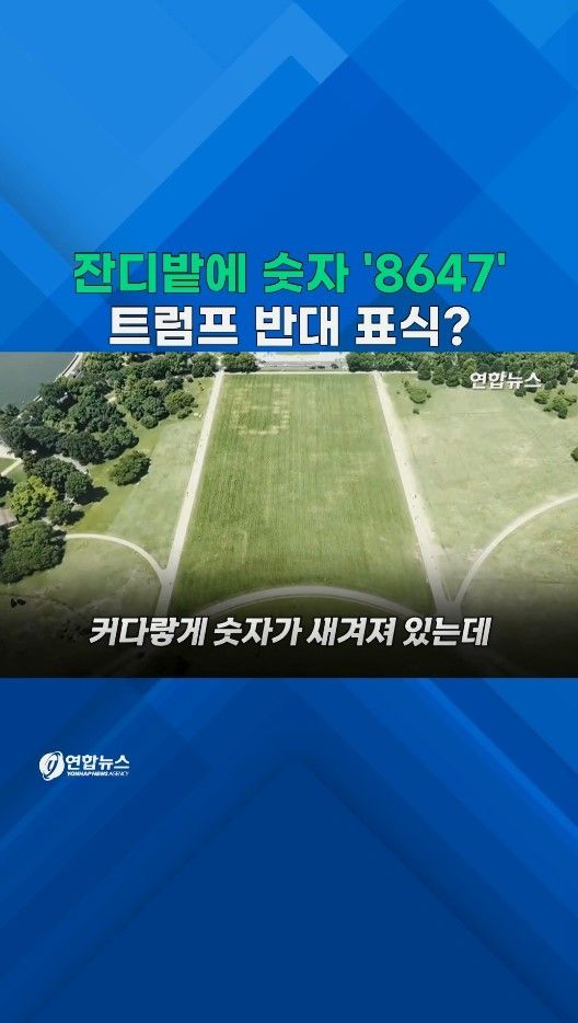 [쇼츠] 워싱턴 잔디밭에 숫자 '8647'…트럼프 생일 앞두고 '발칵' - 2