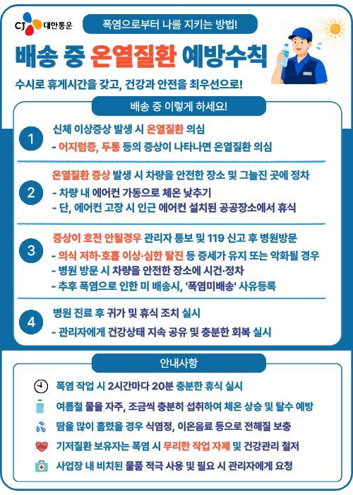 CJ대한통운 온열질환 예방수칙