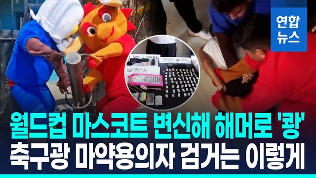 [영상] '축구광' 마약 용의자…월드컵 마스코트 위장 페루 경찰이 급습 - 2