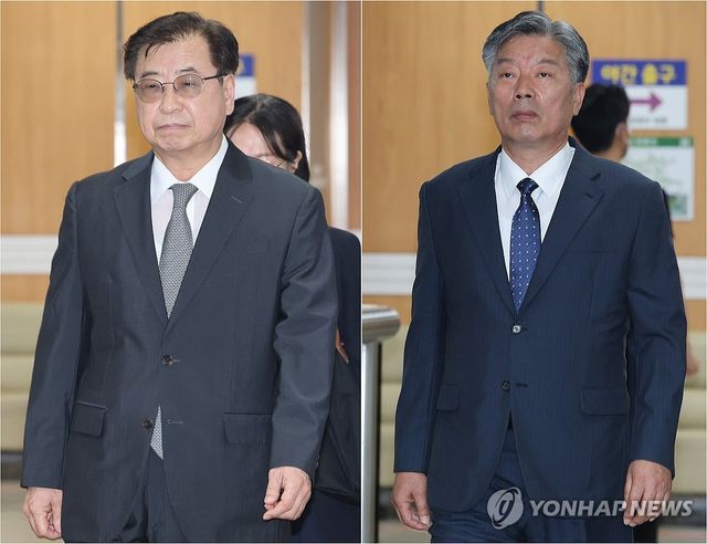 2심 선고 공판 출석하는 서훈 전 국가안보실장-김홍희 전 해양경찰청장