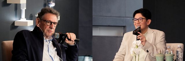 루시안 그레인지 유니버설뮤직그룹 회장(좌)과 방시혁 하이브 의장(우)