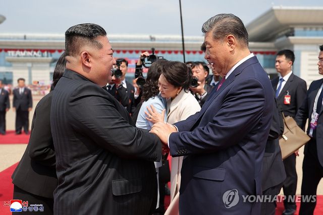 방북 일정 마치고 귀국하는 시진핑