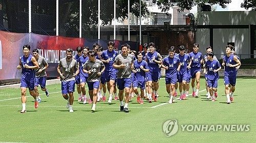 완전체로 훈련하는 축구 대표팀