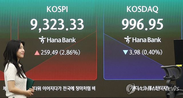 코스피는 9,300선, 코스닥은 1,000선 아래로