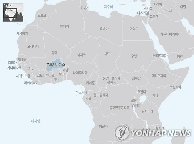 아프리카 부르키나파소 지도