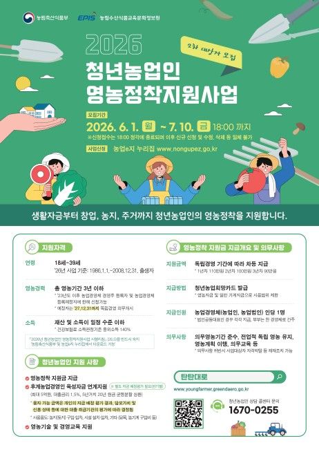 청년농업인 영농정착지원사업