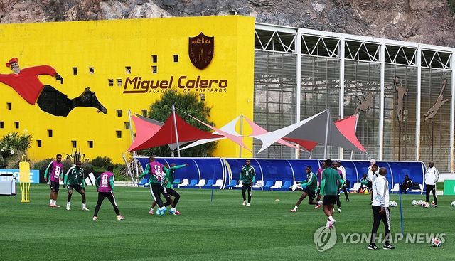 훈련하는 남아공 선수들