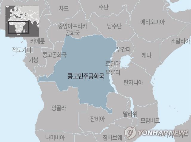 아프리카 콩고민주공화국 지도