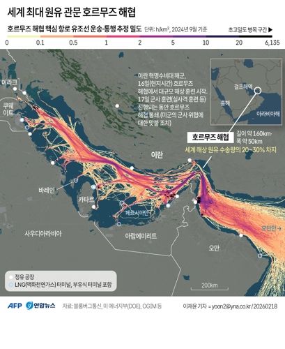 [그래픽] 세계 최대 원유 관문 호르무즈 해협