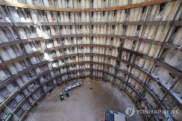 서울 광화문 대심도 빗물배수터널 공사 현장