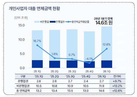 개인사업자 대출 연체금액 현황