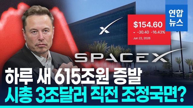 [영상] 스페이스X 주가 16.4% 급락…하루 새 시총 615조원 증발 - 2