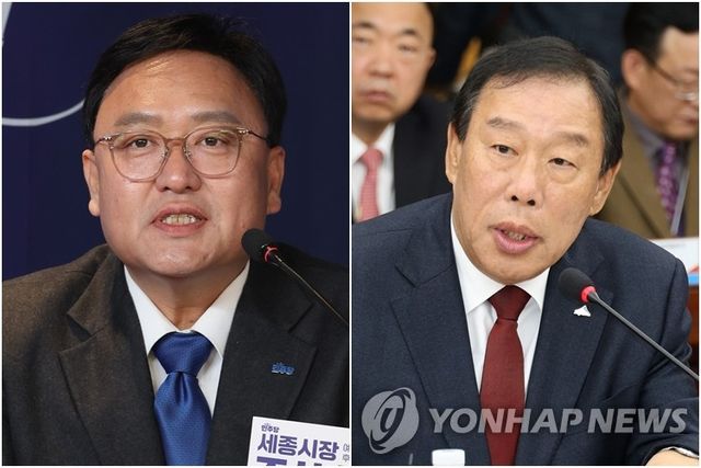 조상호 세종시장 당선인과 최민호 세종시장