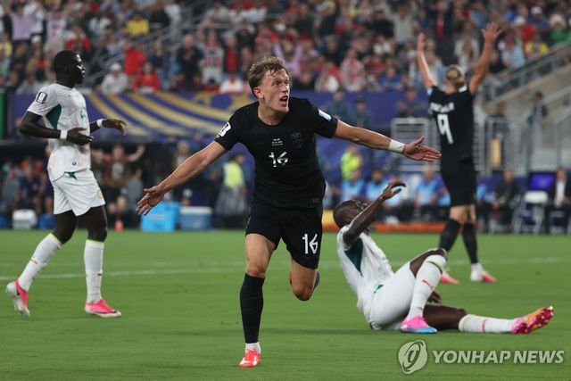 선제골을 터트란 노르웨이 페데르손이 기뻐하는 모습.