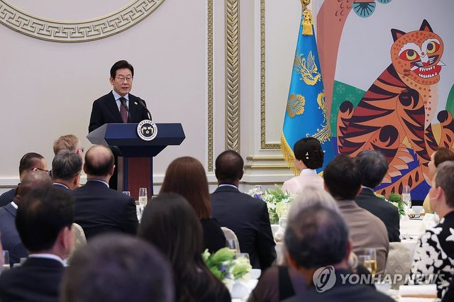 이재명 대통령, 주한외교단 만찬 발언