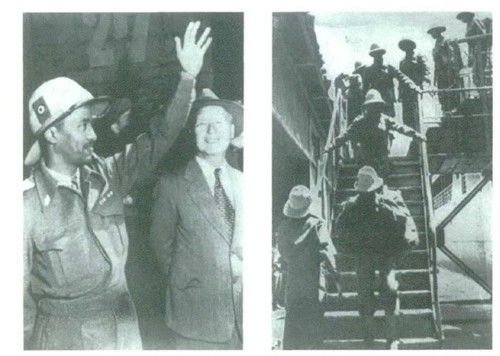 부산항 도착한 '강뉴부대' 장병들