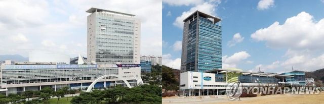 광주시청(왼쪽)과 전남도청