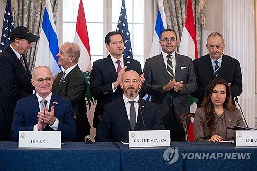 이스라엘·레바논, 美 중재로 평화 기본합의안 서명 