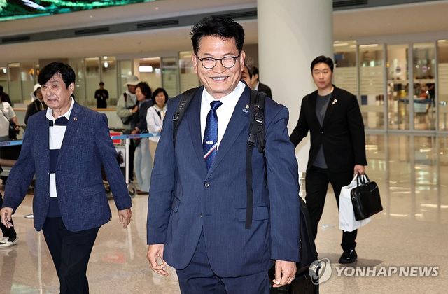 귀국하는 송영길 의원