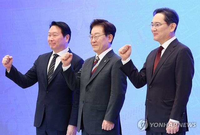 이재명 대통령과 이재용ㆍ최태원 회장