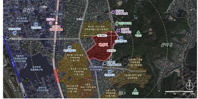 독산2동 380 일대 재개발 신통기획 위치도