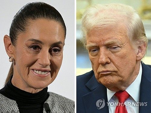 셰인바움 대통령과 트럼프 대통령