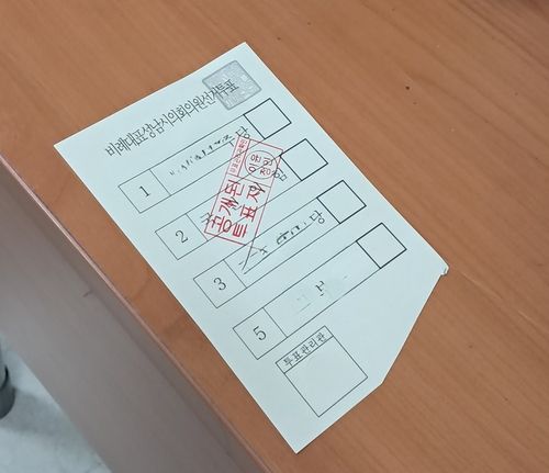 단톡방에 공유된 투표용지