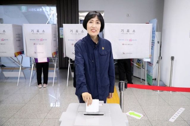 무소속 염하나 속초시장 후보 사전 투표