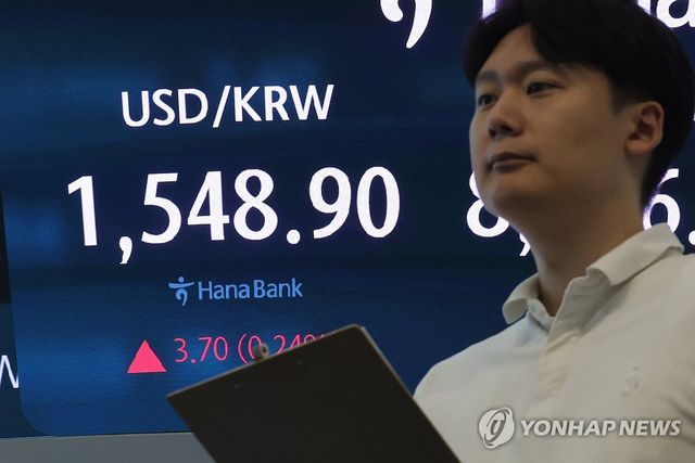 원/달러 환율, 1,550원 턱밑 마감