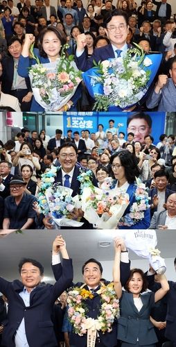 사진 위부터 허태정, 조상호, 박수현 당선인