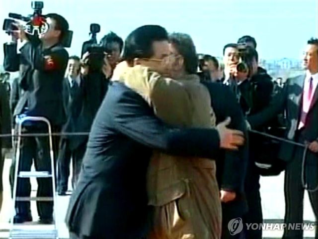 2005년 김정일과 후진타오