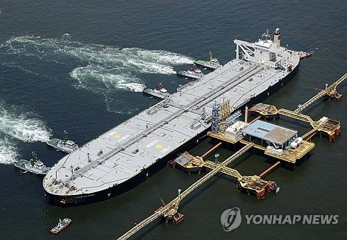 일본에 도착한 유조선