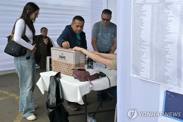 투표하는 페루 시민들