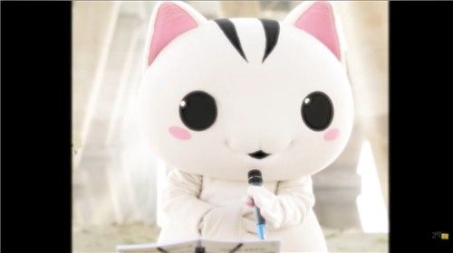 노래를 부르고 있는 고양시 마스코트 '고양고양이'