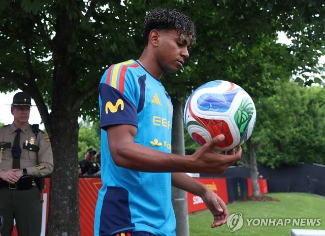 미국 테네시주 채너누가의 베이스 캠프에서 재활 훈련 중인 스페인 대표팀의 라민 야말
