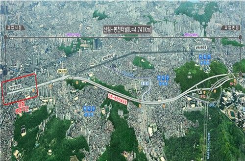 신림∼봉천터널 위치도