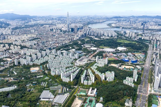 올림픽선수기자촌과 올림픽공원 전경