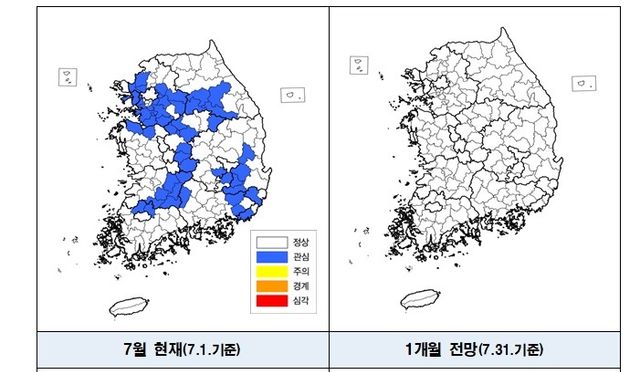 기상가뭄 지도 