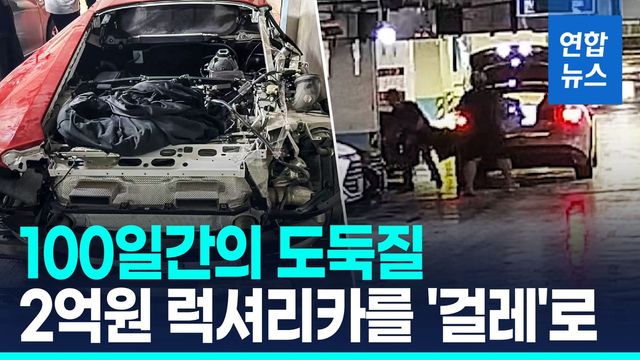 [영상] 부품만 뜯어간 3인조…상하이 주차장 스포츠카 '너덜너덜' - 2