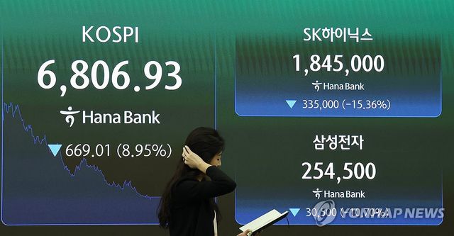 '7천피' 무너진 코스피, SK하이닉스와 삼성전자도 폭락
