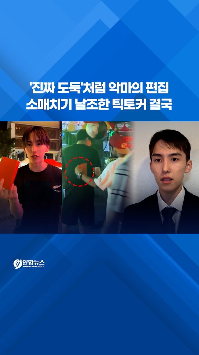 [쇼츠] '진짜 도둑'처럼 악마의 편집…소매치기 날조한 틱토커 결국 - 2