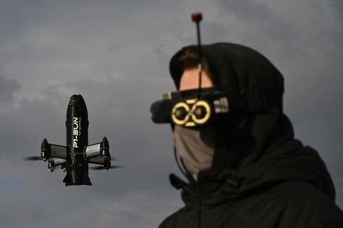 우크라 드론업체 스카이폴의 드론 시험 비행. 기사와 상관없는 자료사진입니다. [AFP=연합뉴스 자료사진. 재판매 및 DB 금지]