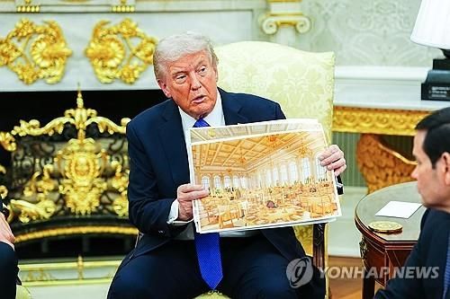 백악관 연회장 공사 인테리어 소개하는 트럼프