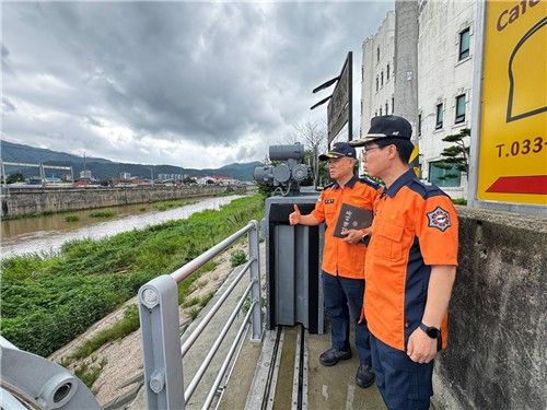풍수해 취약지역 현장점검하는 오승훈 강원소방본부장