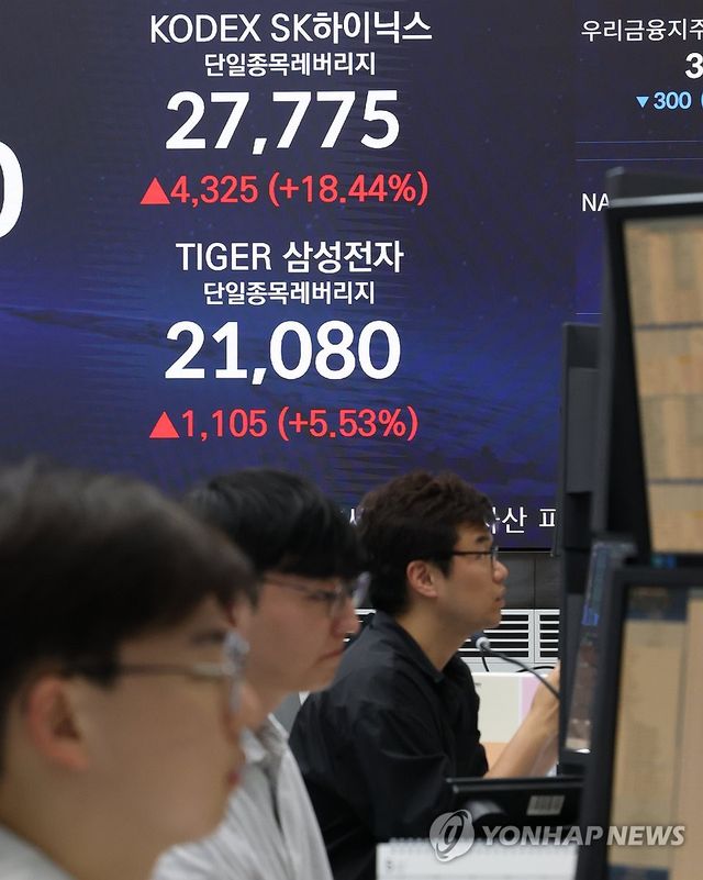 '삼전·닉스' 레버리지 상장 첫날 '불기둥'